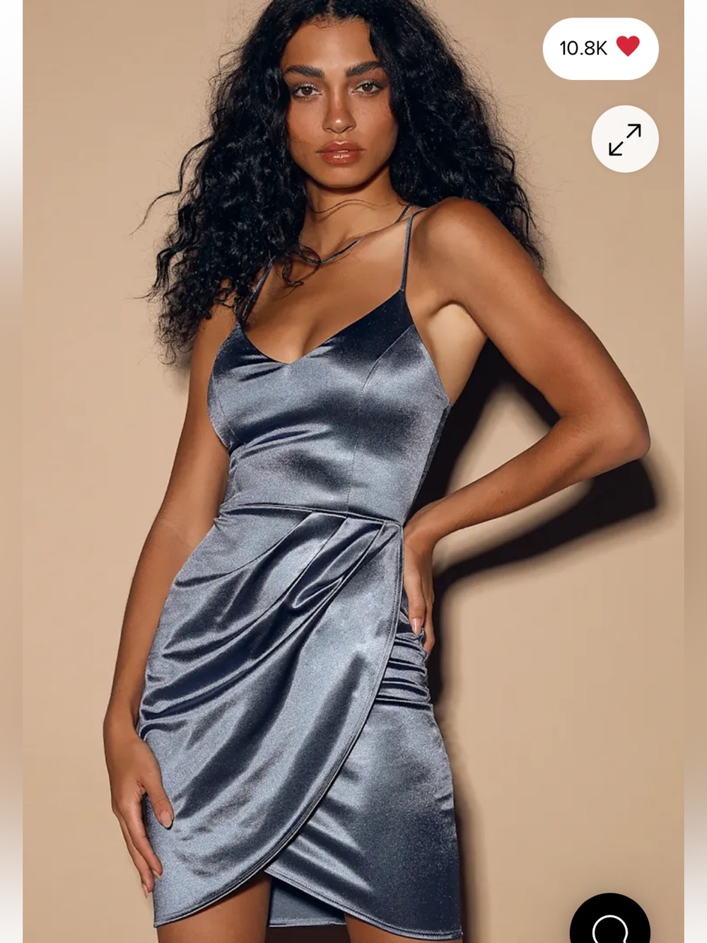 Lulus Satin Bodycon Mini Dress, Medium, Excellent Condition